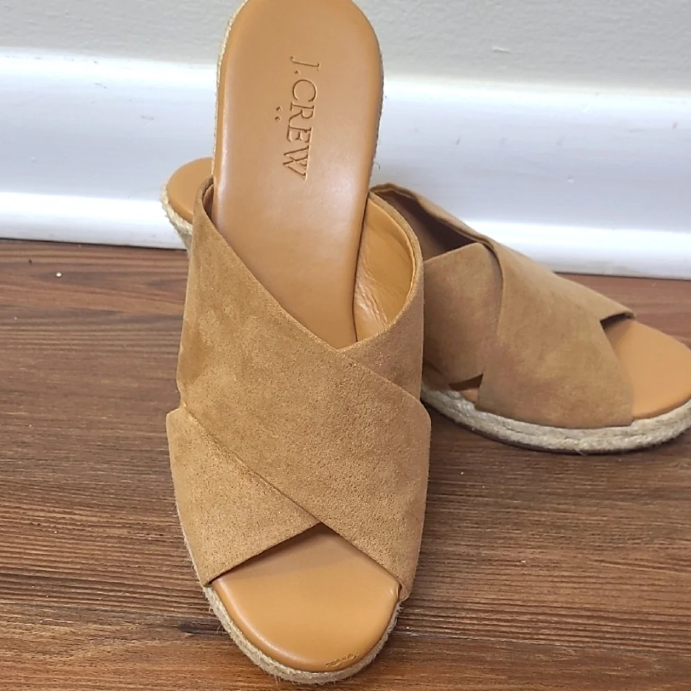 J. Crew Tan Espadrille Slip-On Shoes for women used good condition‎ zise 6.5